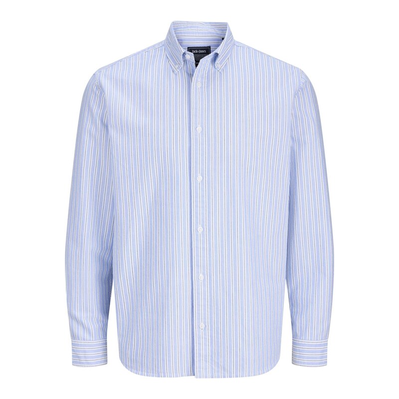 Jack & Jones Plus Košile JJEHARVEY chladná modrá / černá / bílá