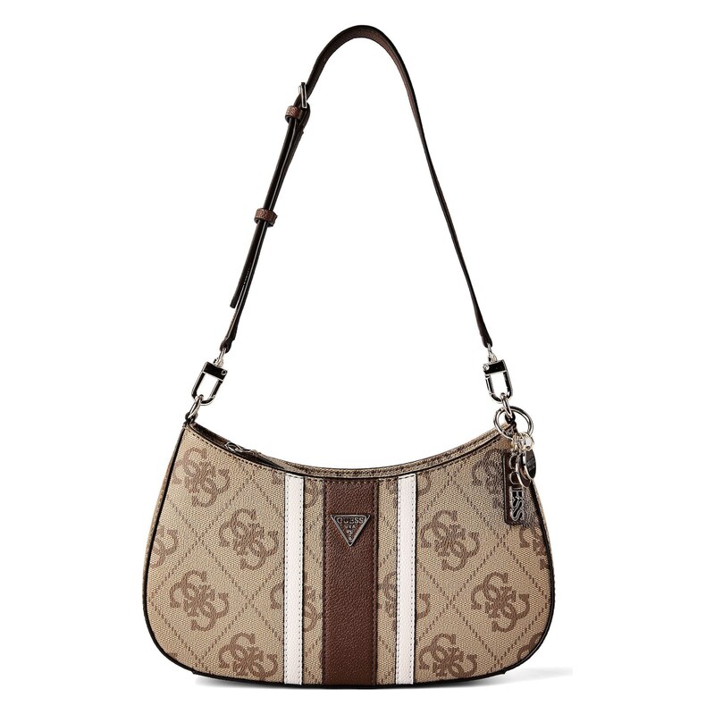 GUESS Kabelka NOELLE II TOP ZIP SHOULDER BAG hnědá / světle