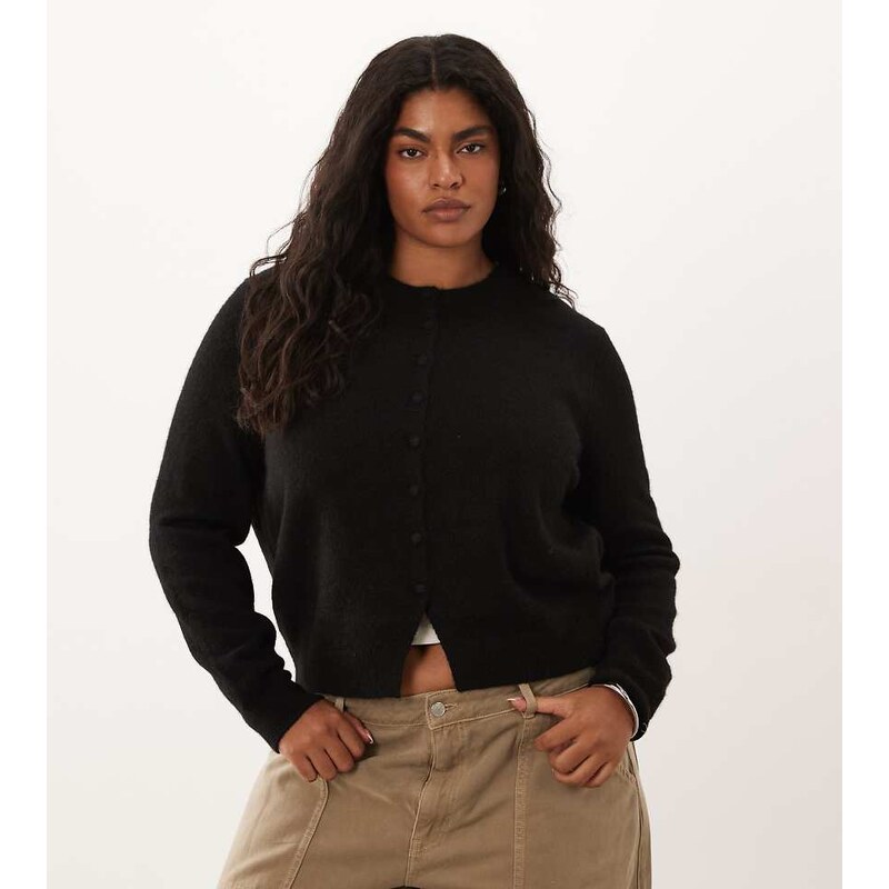ASOS Curve ASOS DESIGN Curve wool blend neat fit cardigan in