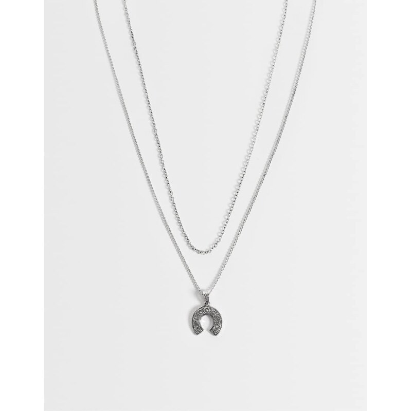 Reclaimed Vintage unisex two row necklace vintage style horse