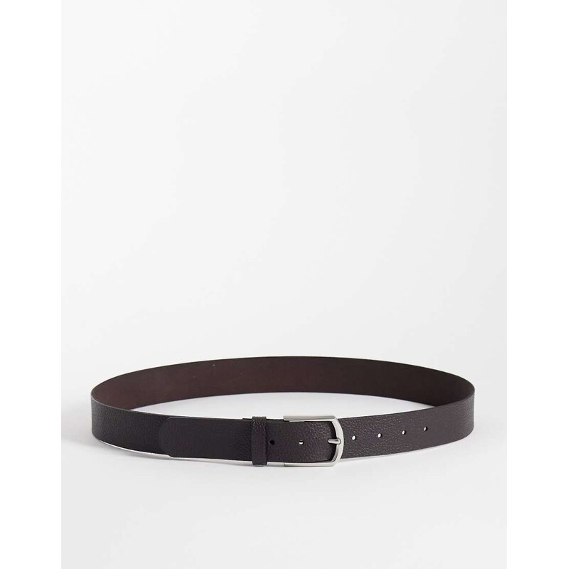 ASOS DESIGN leather texture belt in brown