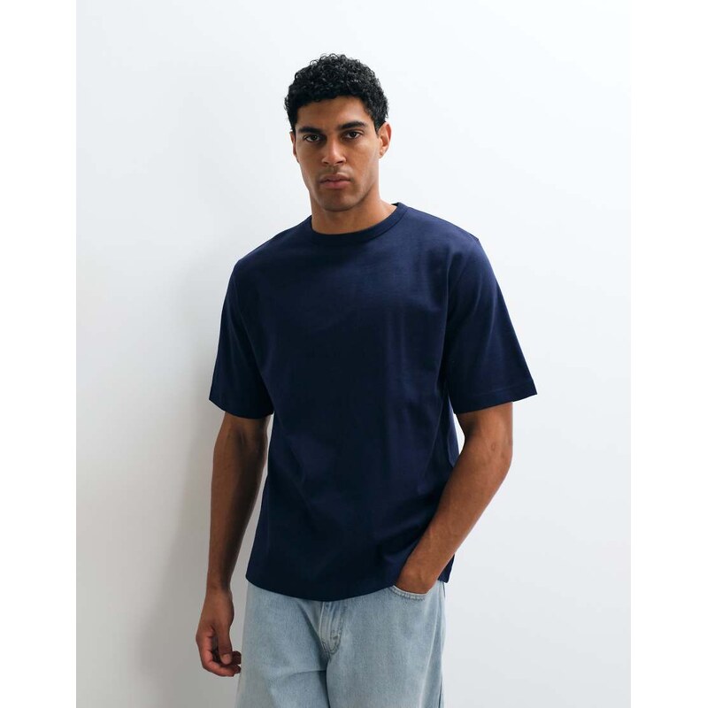 ARKET heavyweight jersey oversized t-shirt in navy