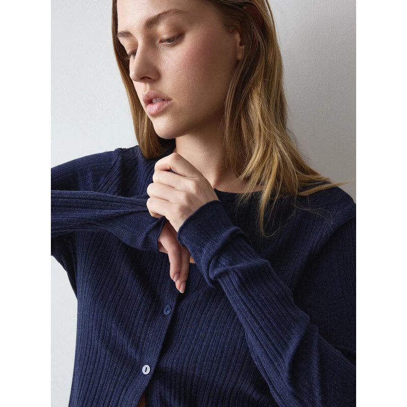 model 22297497 Rib Cardigan LSL Blue Blue - Triumph