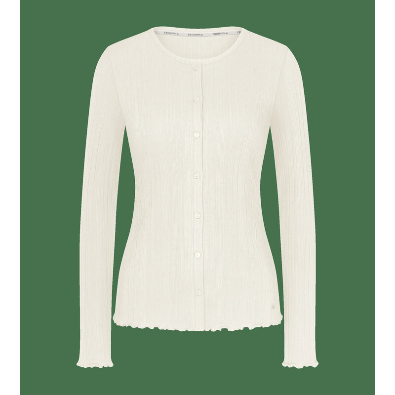 Versatile Rib Cardigan LSL - Silk White - TRIUMPH Silk White -