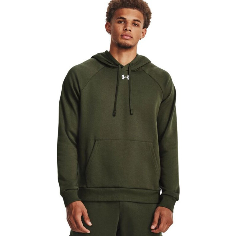 Pánská mikina Under Armour Rival Fleece Hoodie, olivová, 1379757