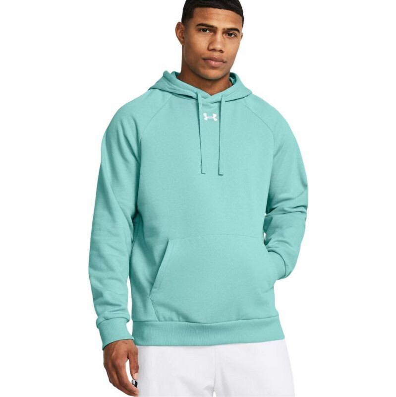 Pánská mikina Under Armour Rival Fleece Hoodie, mátová, 1379757,