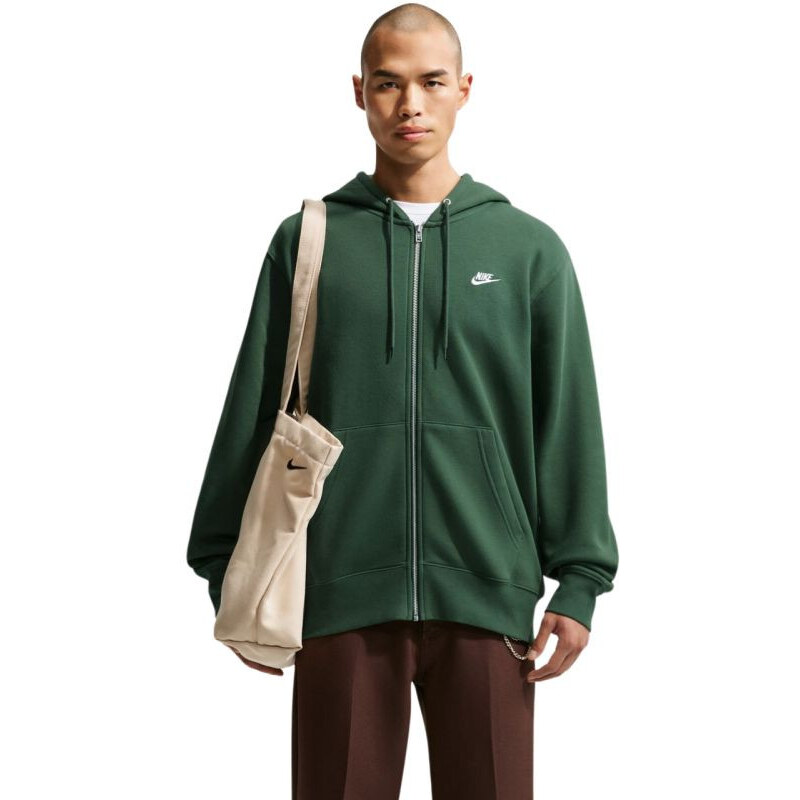 Pánská mikina Nike Club BB FZ Hoodie, zelená, FN3861 323