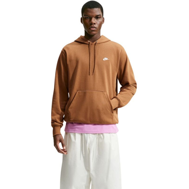 Pánská mikina Nike Club FT PO Hoodie světle hnědá FN3866 270