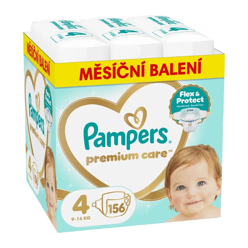 Pampers Pleny Premium Care, 9–14 kg, vel. 4 156 ks