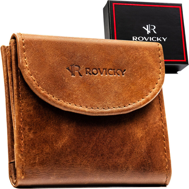 Pánská kožená peněženka Rovicky s RFID ochranou – světle hnědá