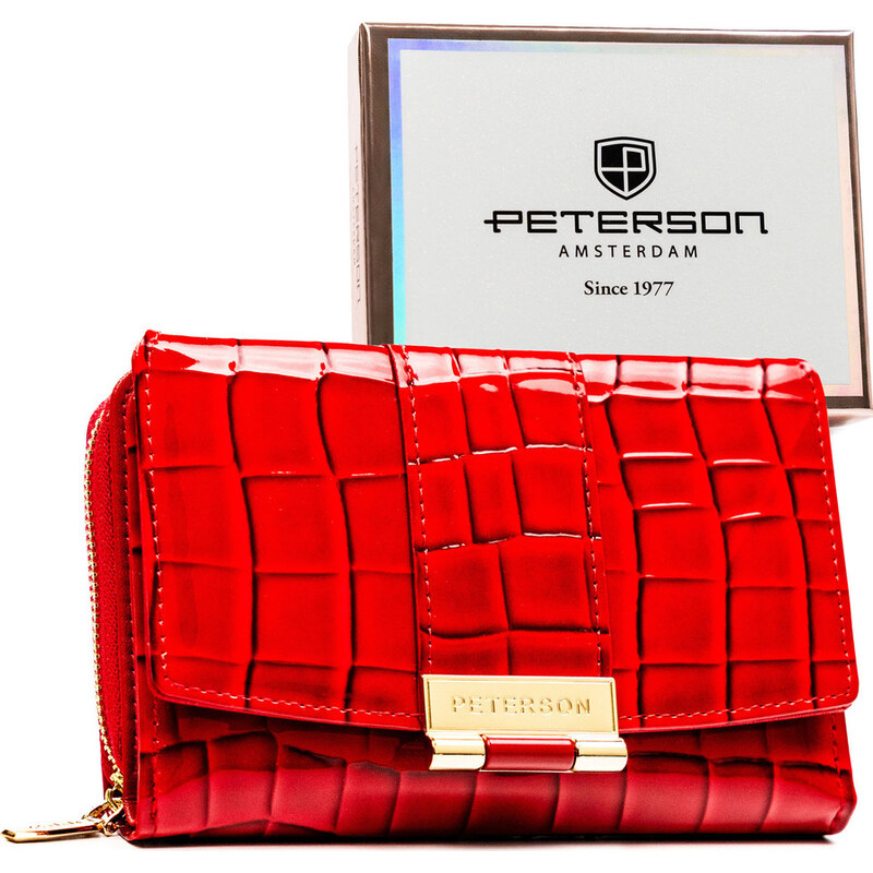 Dámská peněženka Peterson s krokodýlím vzorem – červená