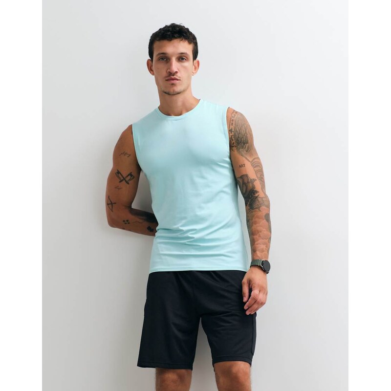 4505 active slim fit tennis vest with side seam detail in mint