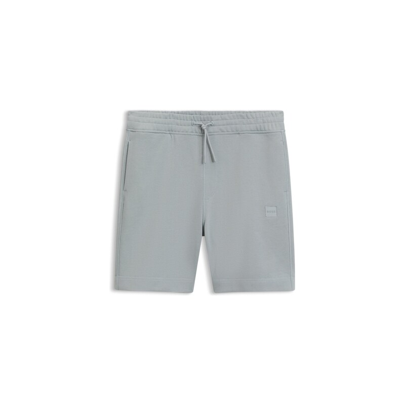 BOSS Cotton-terry shorts with logo patch