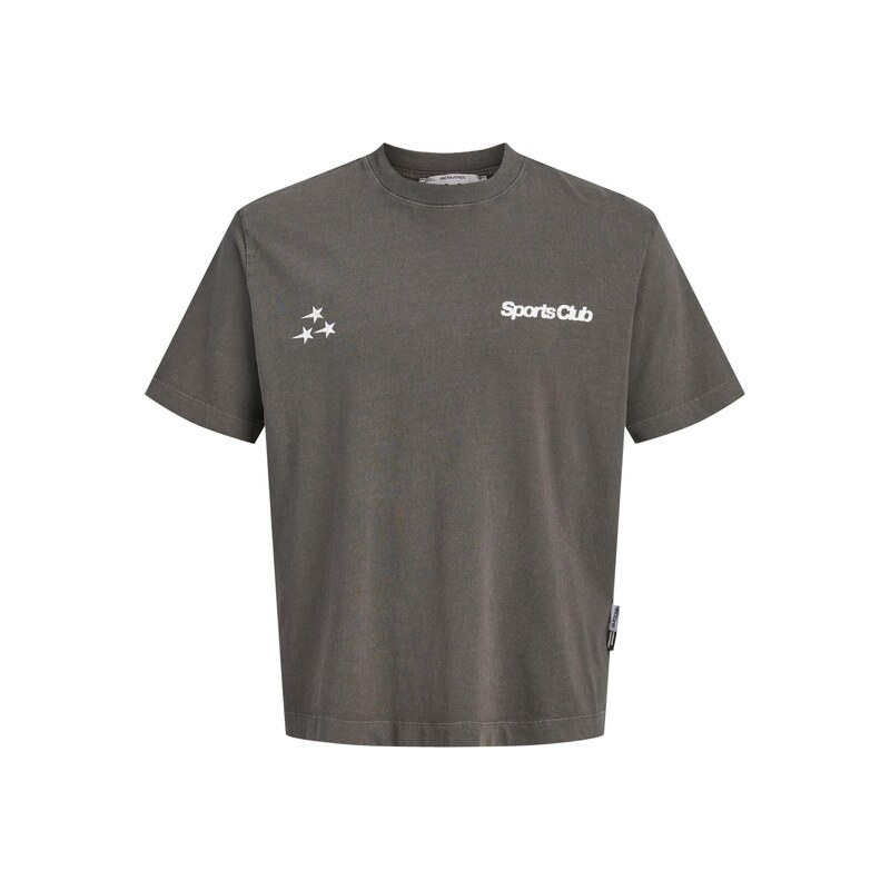 JACK & JONES Tričko JCOLEGACY šedá / khaki / tmavě oranžová /