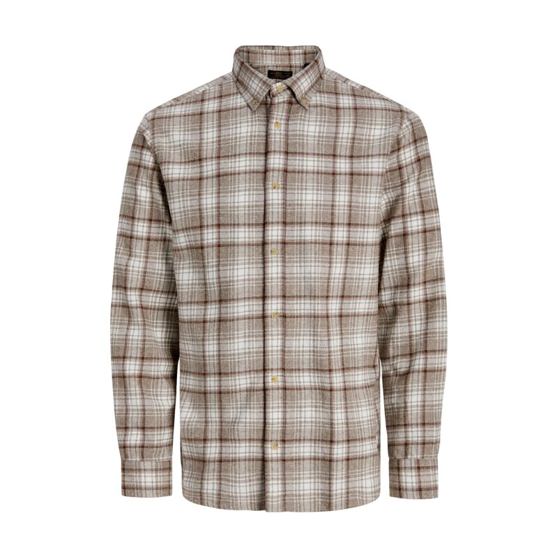 JACK & JONES Košile JPRBLUHARVEY hnědá / šedobéžová / bílá