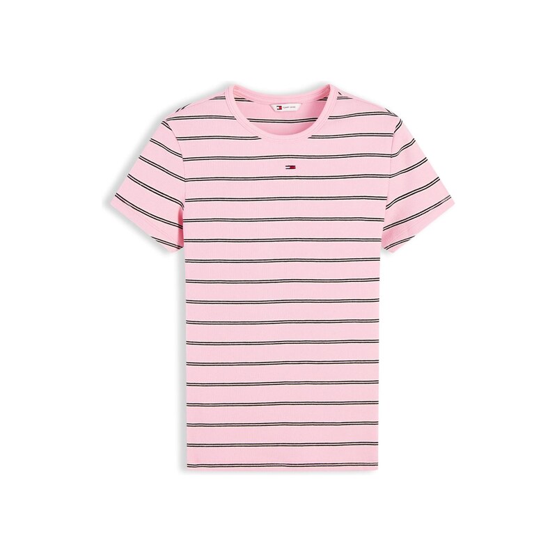 Tommy Jeans Tričko ESSENTIAL růžová / černá / bílá