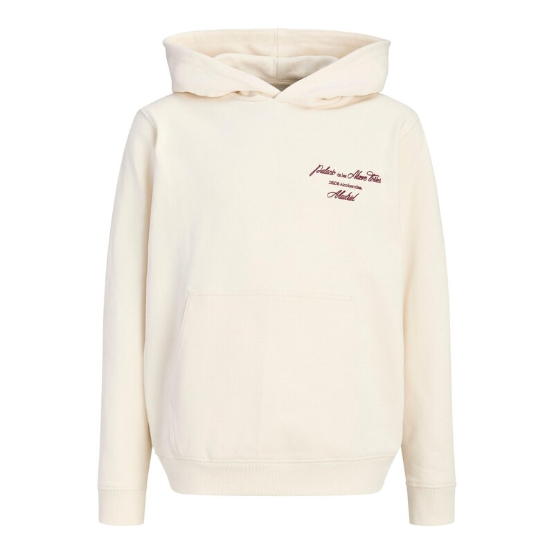 Jack & Jones Junior Mikina JORCHAMBERI burgundská červeň / bílá