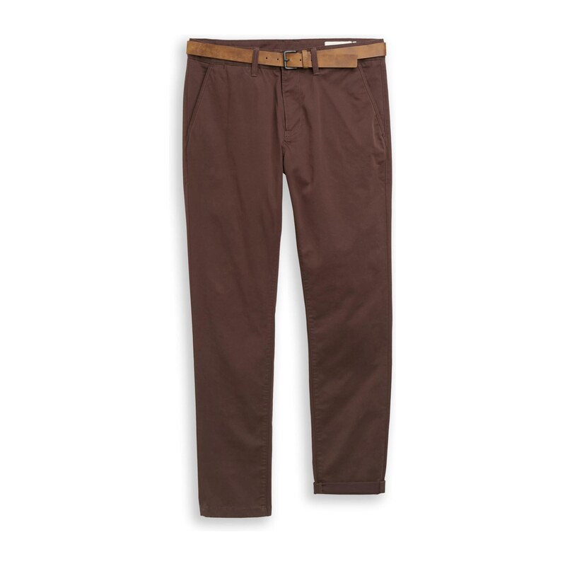 TOM TAILOR DENIM Chino kalhoty čokoládová