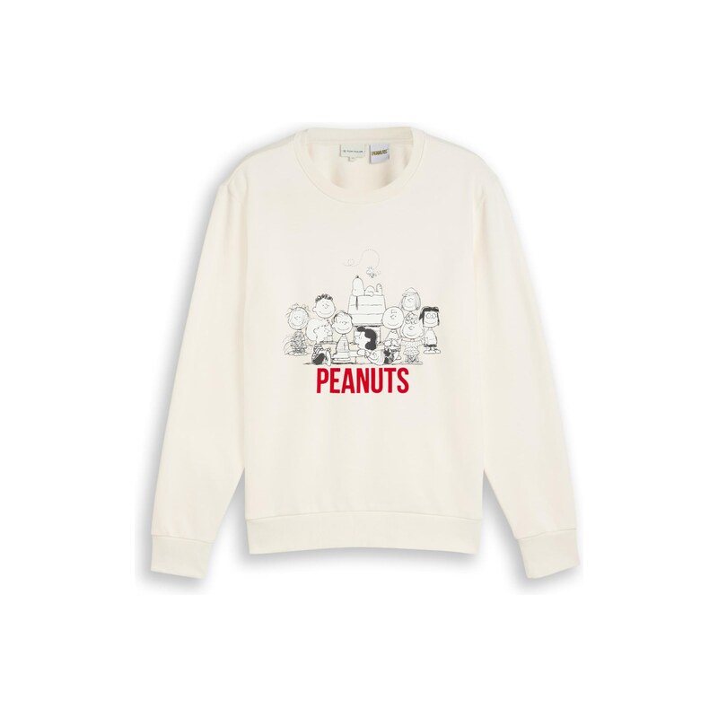 TOM TAILOR Mikina Peanuts červená / černá / bílá / barva bílé