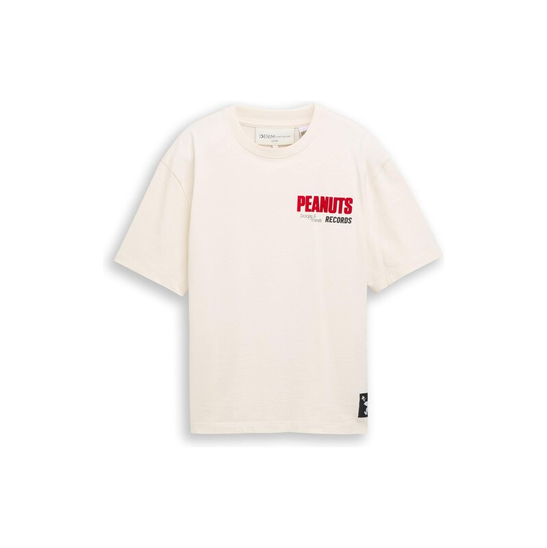TOM TAILOR DENIM Tričko červená / černá / offwhite