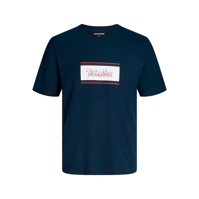 Jack & Jones Plus Tričko JJBUSTER marine modrá / melounová /
