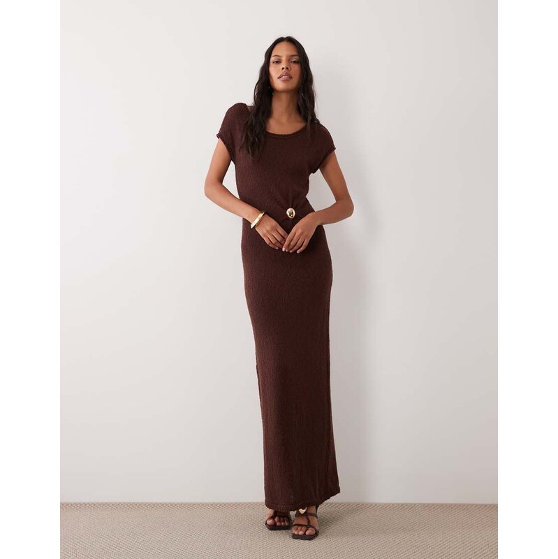 4th & Reckless knitted metal hardware ruched waist detail maxi