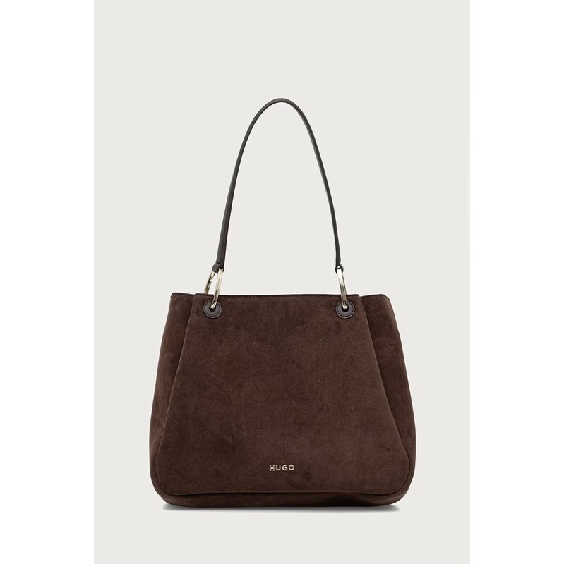 HUGO tote taška dámská z imitace semiše Orin 2.0S_Small Tote