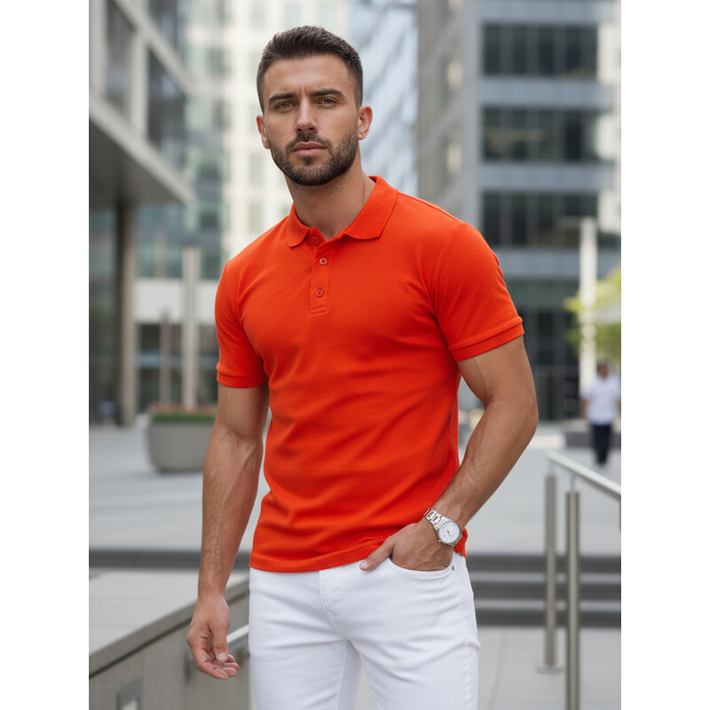 BASIC Oranžové polo triko Oranžová
