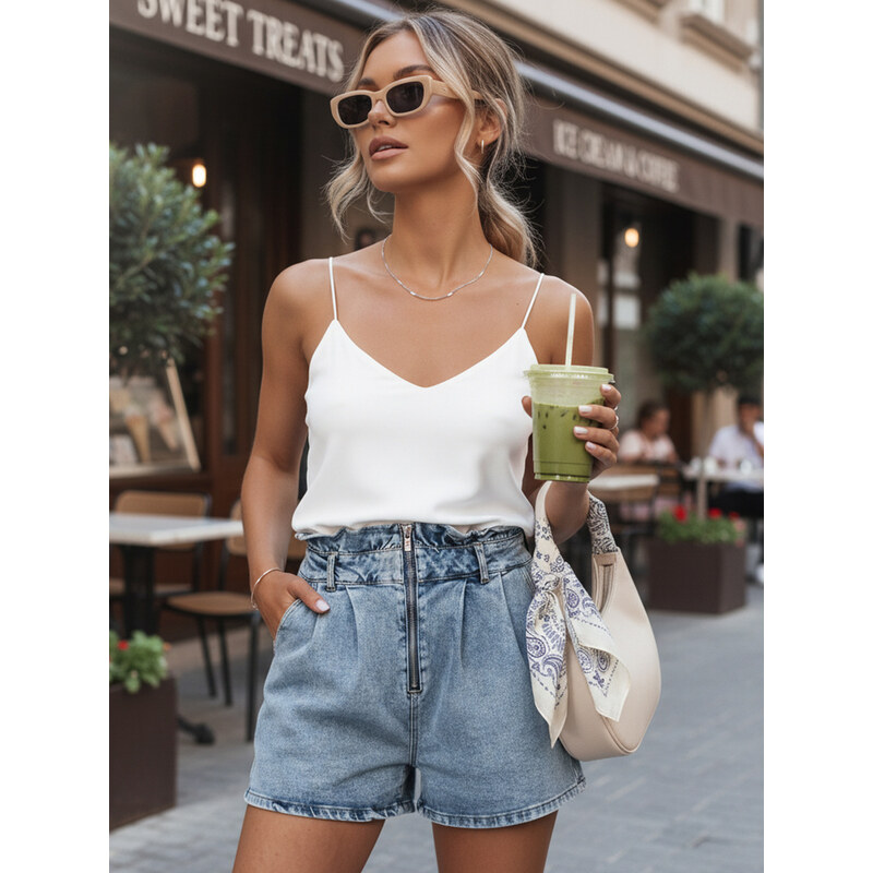 BASIC Džínové šortky se zipem DAYSHINE Denim vzor