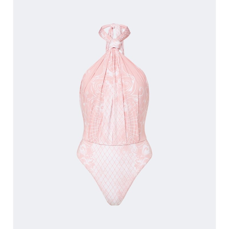 Balmain Printed halterneck swimsuit