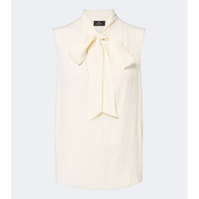 Etro Paisley jacquard crêpe de chine top