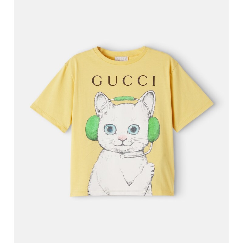 Gucci Kids Logo printed cotton jersey T-shirt