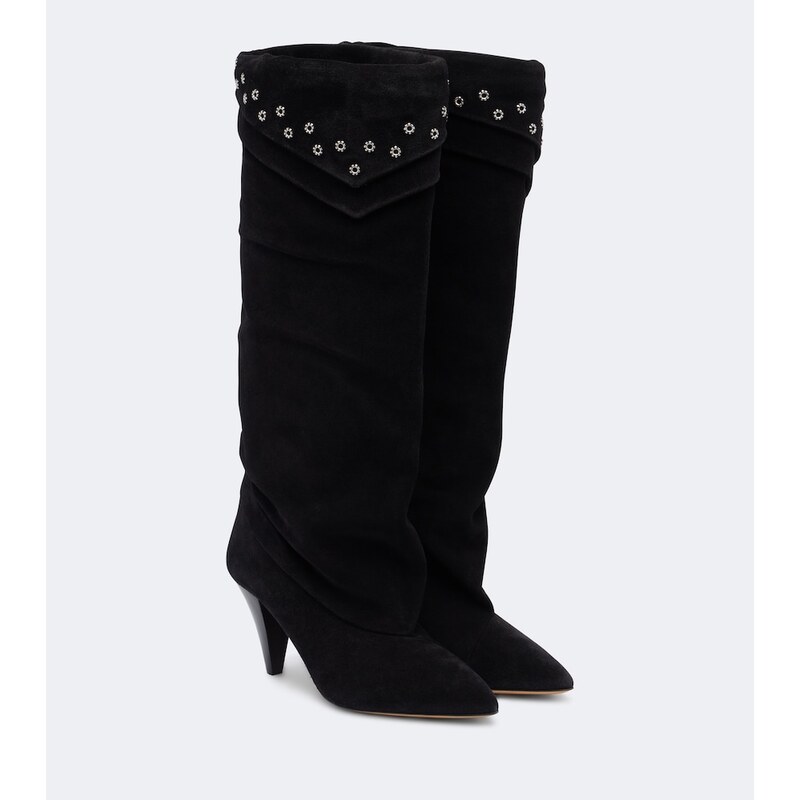 Isabel Marant Lezra embellished suede knee-high boots