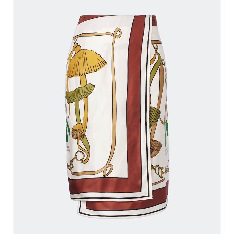 Dorothee Schumacher Cosmic Funghi printed silk twill wrap skirt