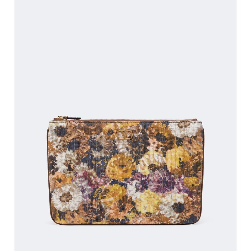 Valentino Garavani VLogo Small floral jacquard pouch