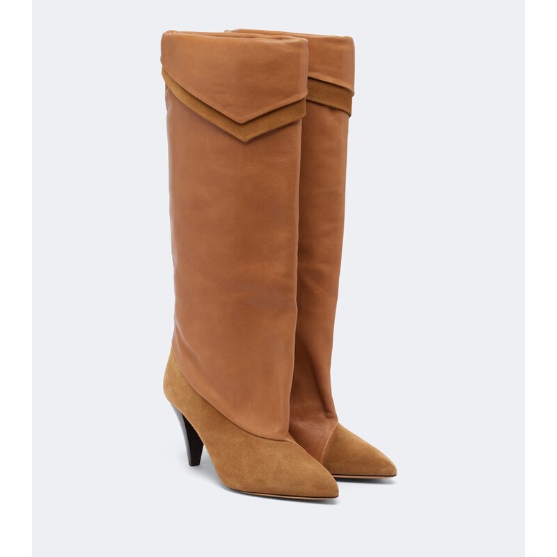 Isabel Marant Lezra suede and leather knee-high boots