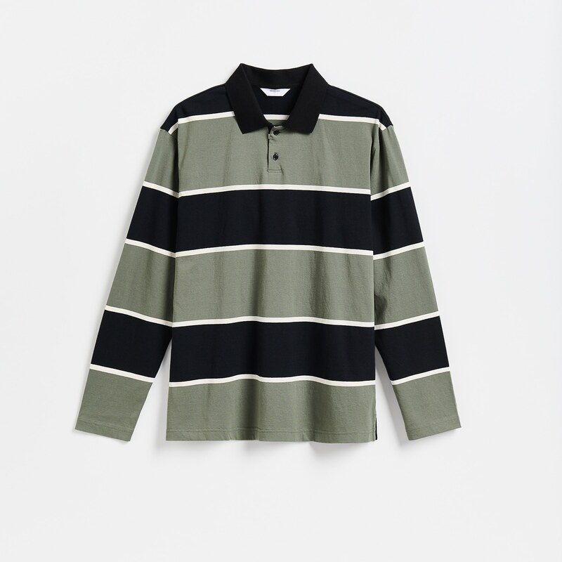 Reserved - Polo comfort fit z bavlny - tmavě zelená