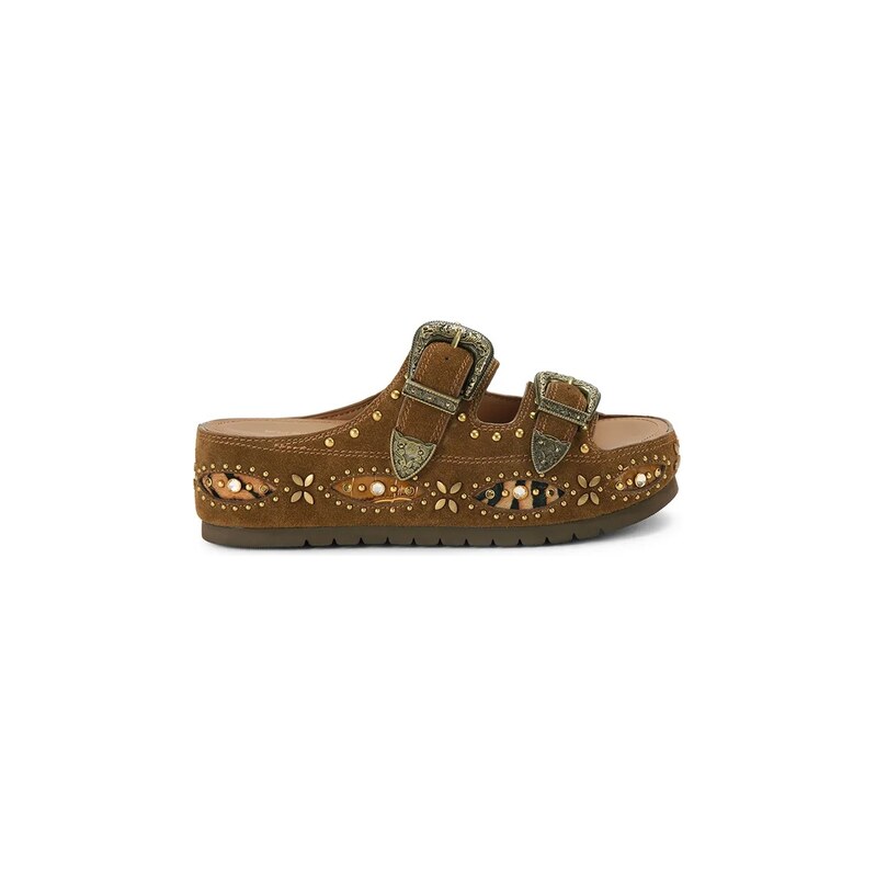 Kurt Geiger London pantofle na platformě dámské semišové Western