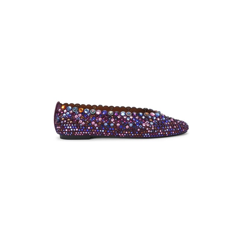 Kurt Geiger London baleríny semišové Jewel Perf Ballerina Purple