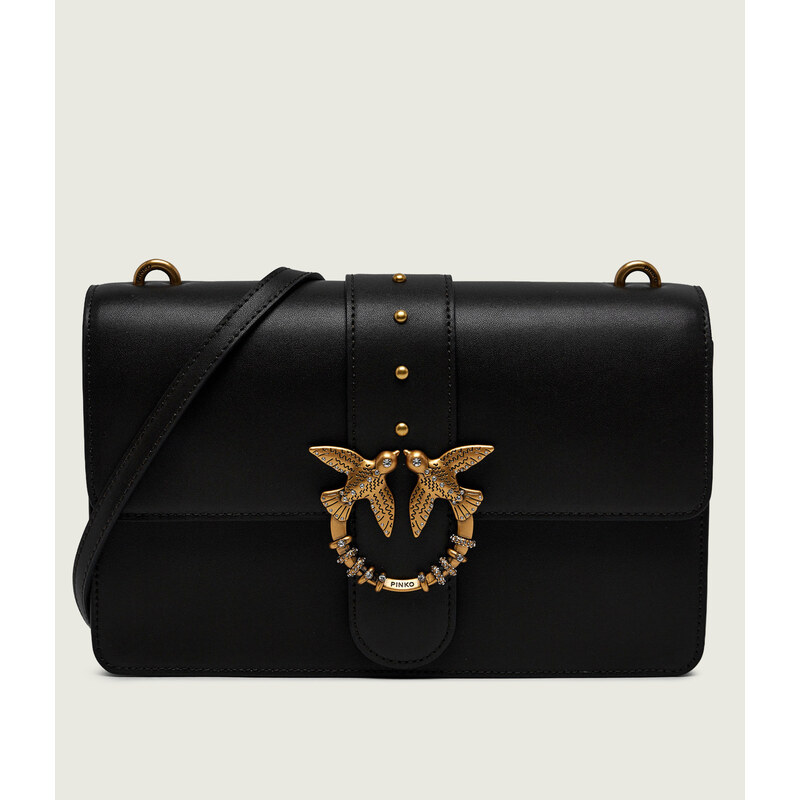Pinko Kožená crossbody kabelka Ove One Classic New Buckle