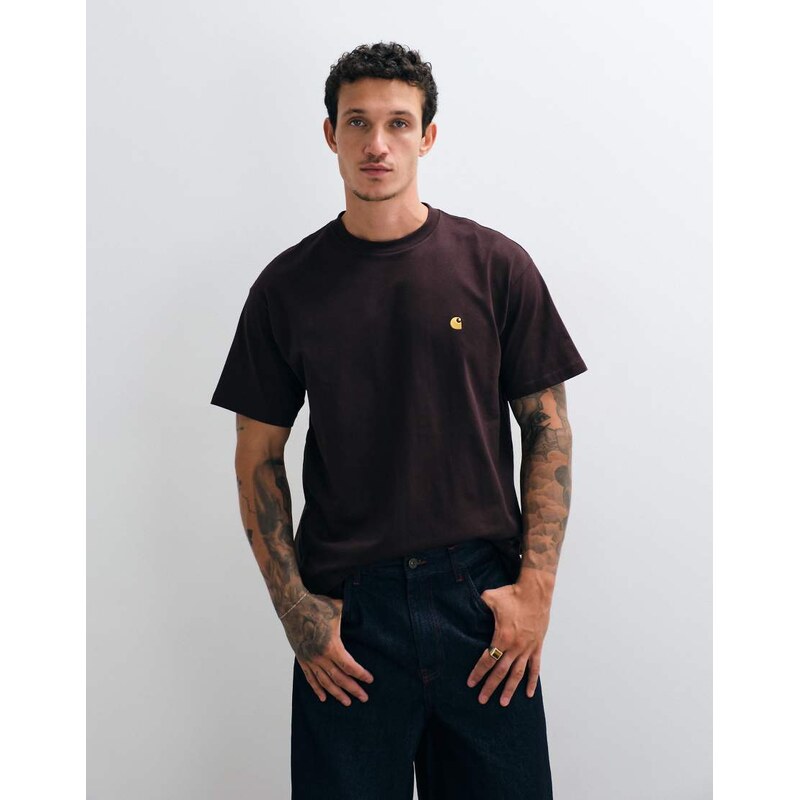 Carhartt WIP Chase t-shirt in dark brown