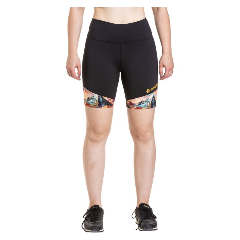 Dámské biker kraťasy Meatfly Shorbi Long černá/korálová