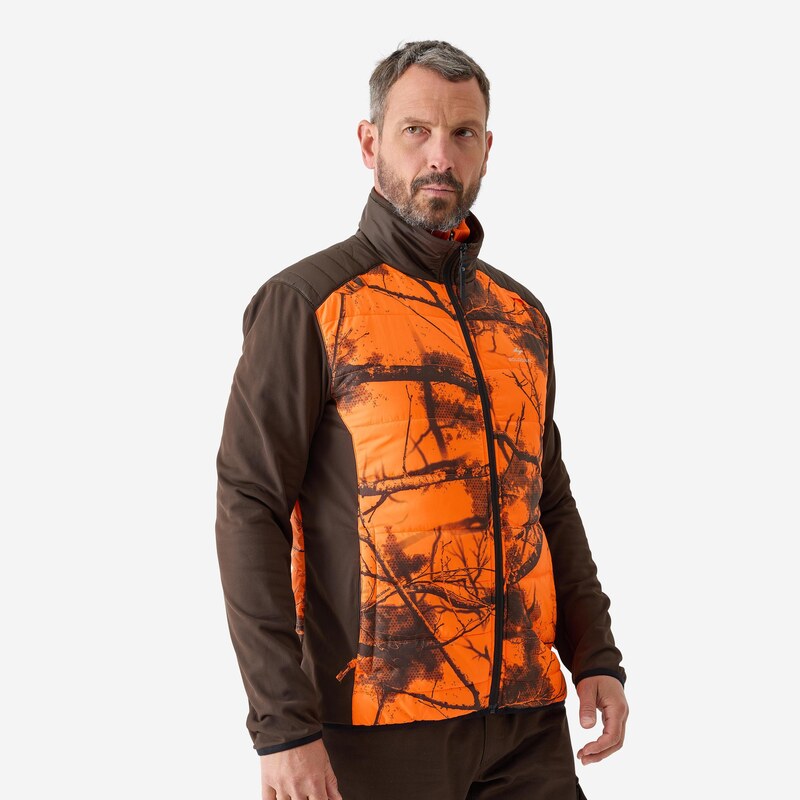 SOLOGNAC Prošívaná hybridní bunda 500 Treemetic fluo