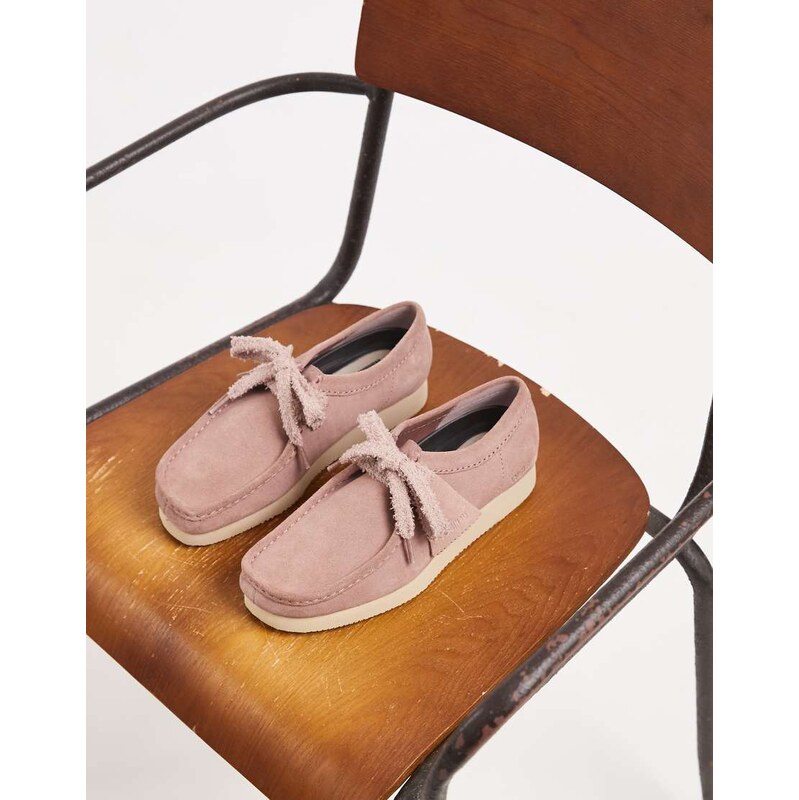 Clarks Originals Wallabee Lite shoes in dusty pink suede