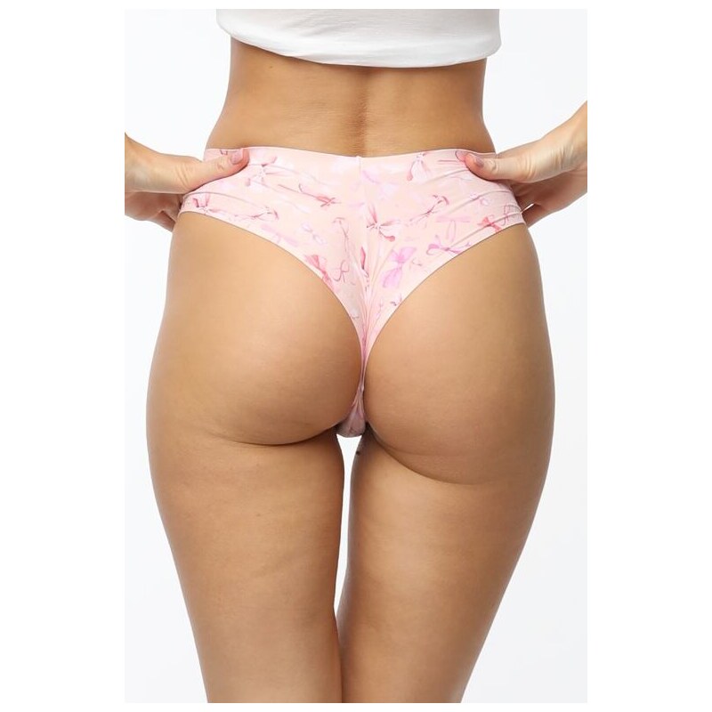 Julimex Bezešvé brazilky Sweet Bow Simple Brasil růžové