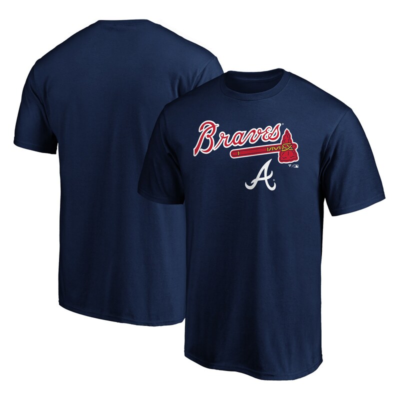 Fanatics Pánské tričko Atlanta Braves MLB Team Lockup Logo Tmavě