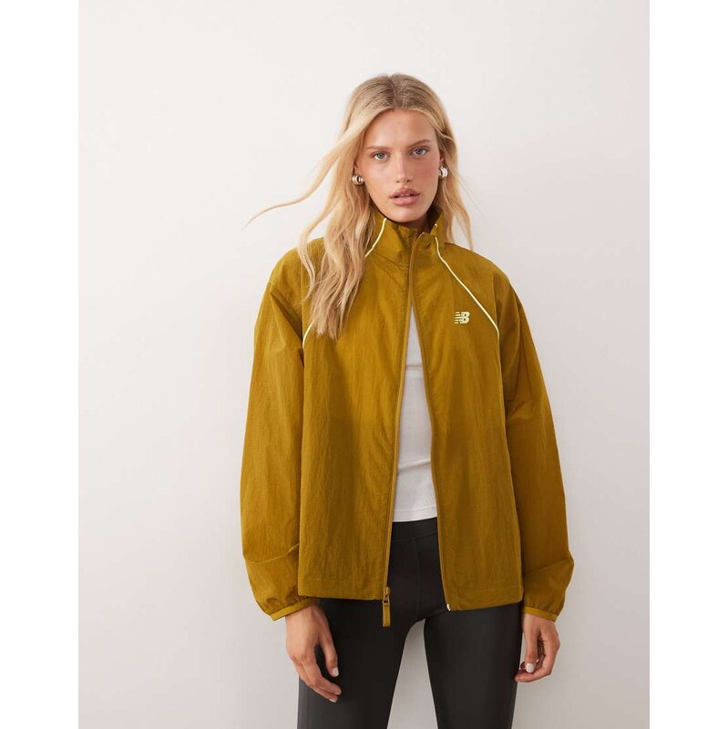 New Balance sport legacy track jacket in khaki-Green