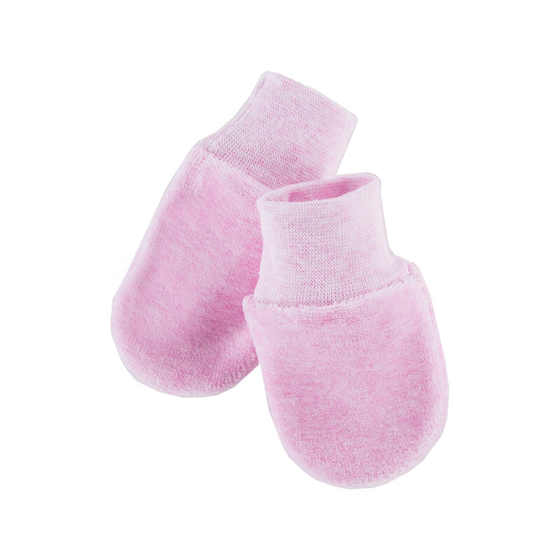 Eevi Kojenecké velurové rukavičky BABY LOVE - růžové