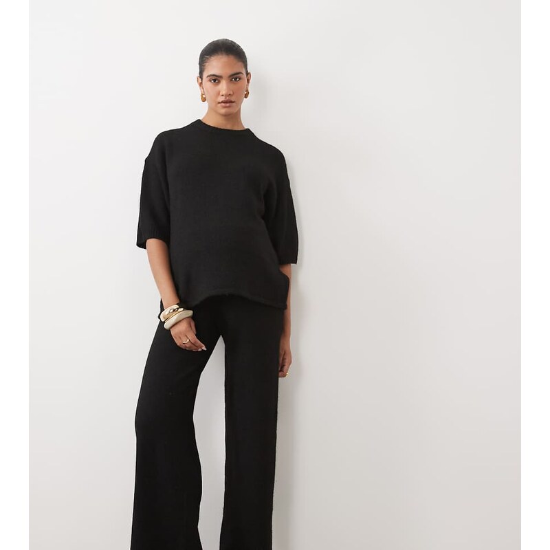 ASOS Maternity ASOS DESIGN Maternity wide leg trouser with wool