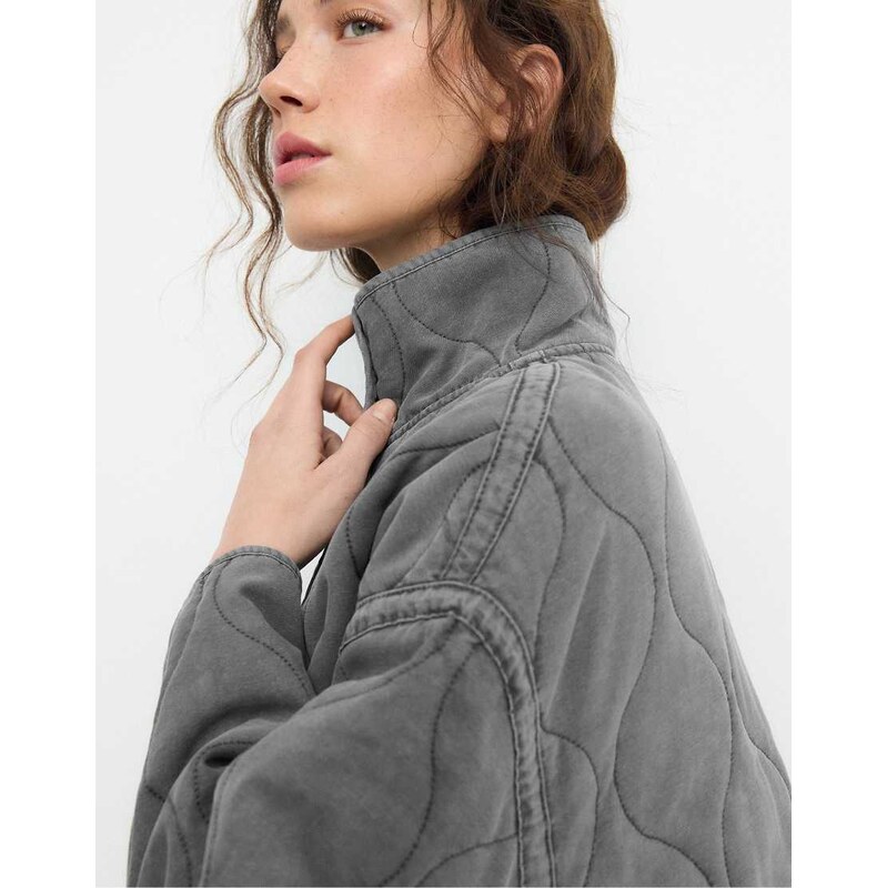 Stradivarius Puffer jacket in dark grey